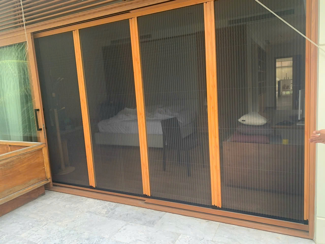 Cửa Lưới Chống Muỗi Dạng Xếp Không Ray (Xếp Xích) (Lưới Chống Muỗi Dạng Xếp Không Ray 4 Cánh) - Mẫu 06