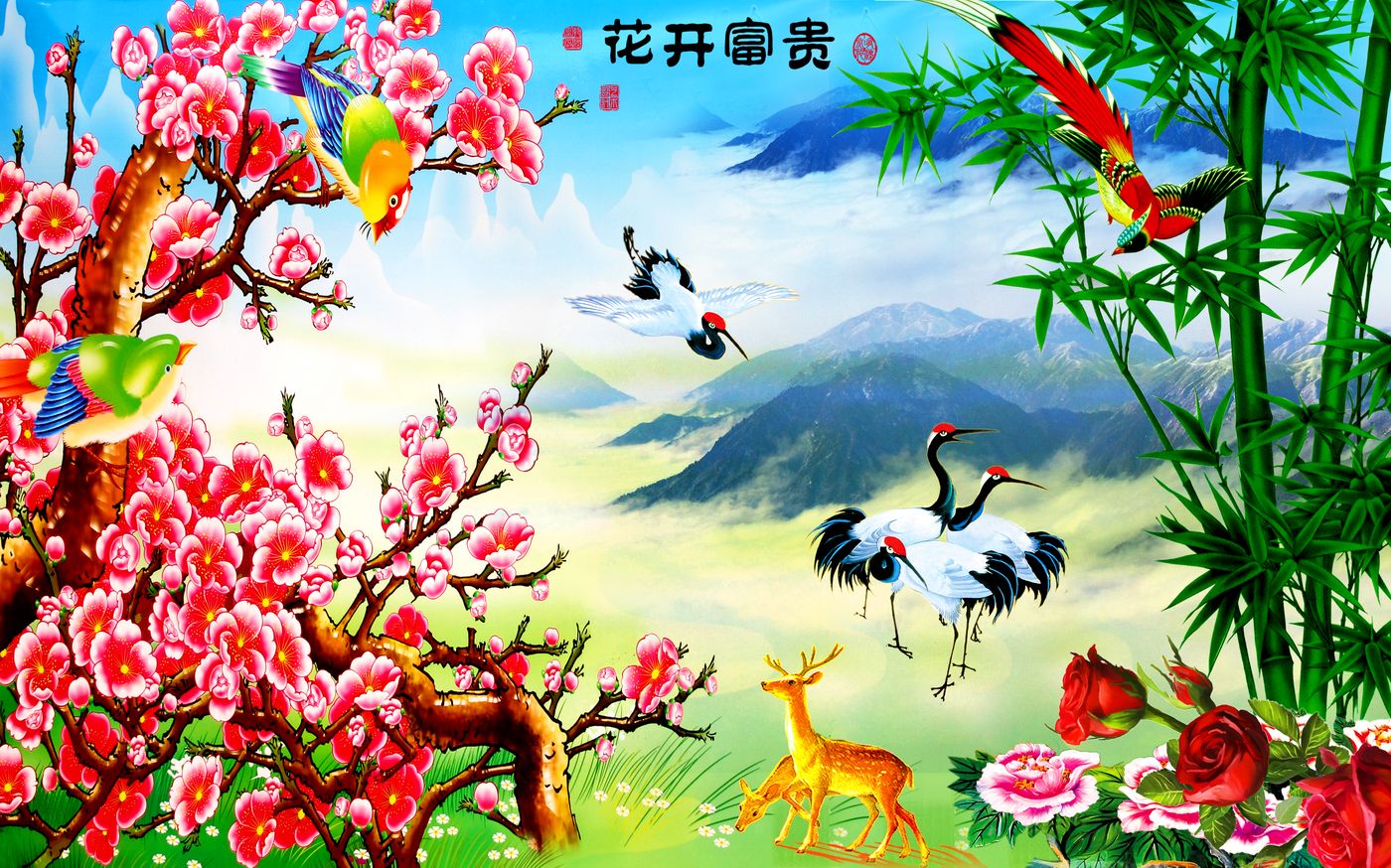 Tranh Dán Tường Thủy Mặc Phong Thủy - Mẫu VC 14 - Hình thực tế 3