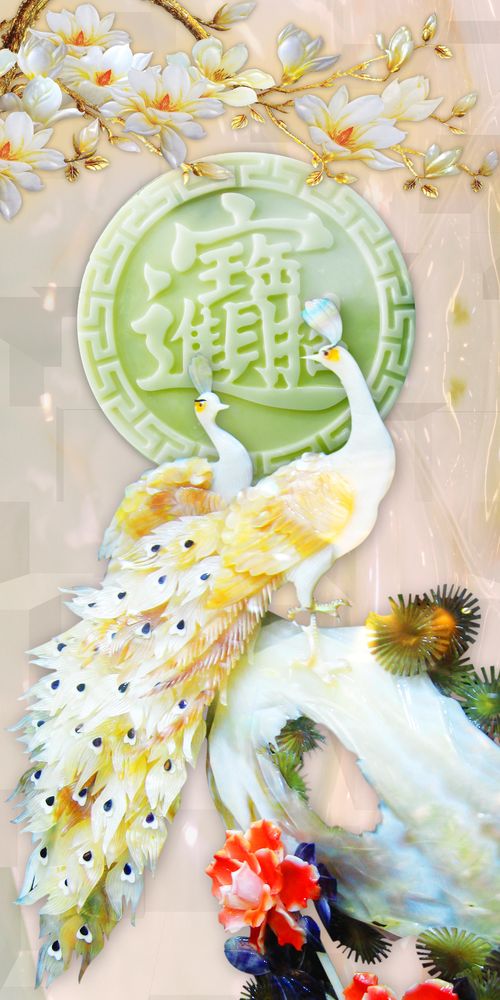 Tranh Dán Tường 3D Giả Ngọc Cao Cấp - Mẫu 005TGN