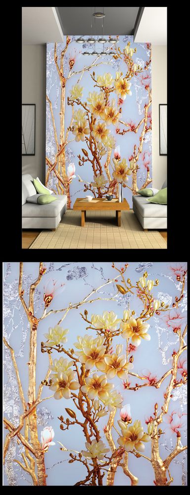 Tranh Dán Tường 3D Điêu Khắc Phù Điêu - Mẫu 015TDK - Hình thực tế 3