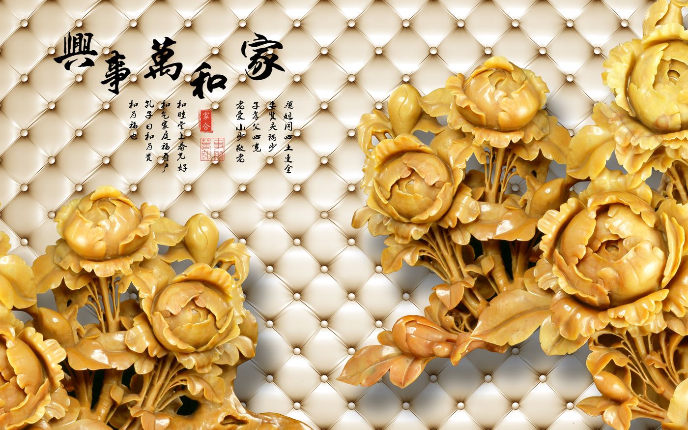 Tranh Dán Tường 3D Điêu Khắc Phù Điêu - Mẫu 025TDK