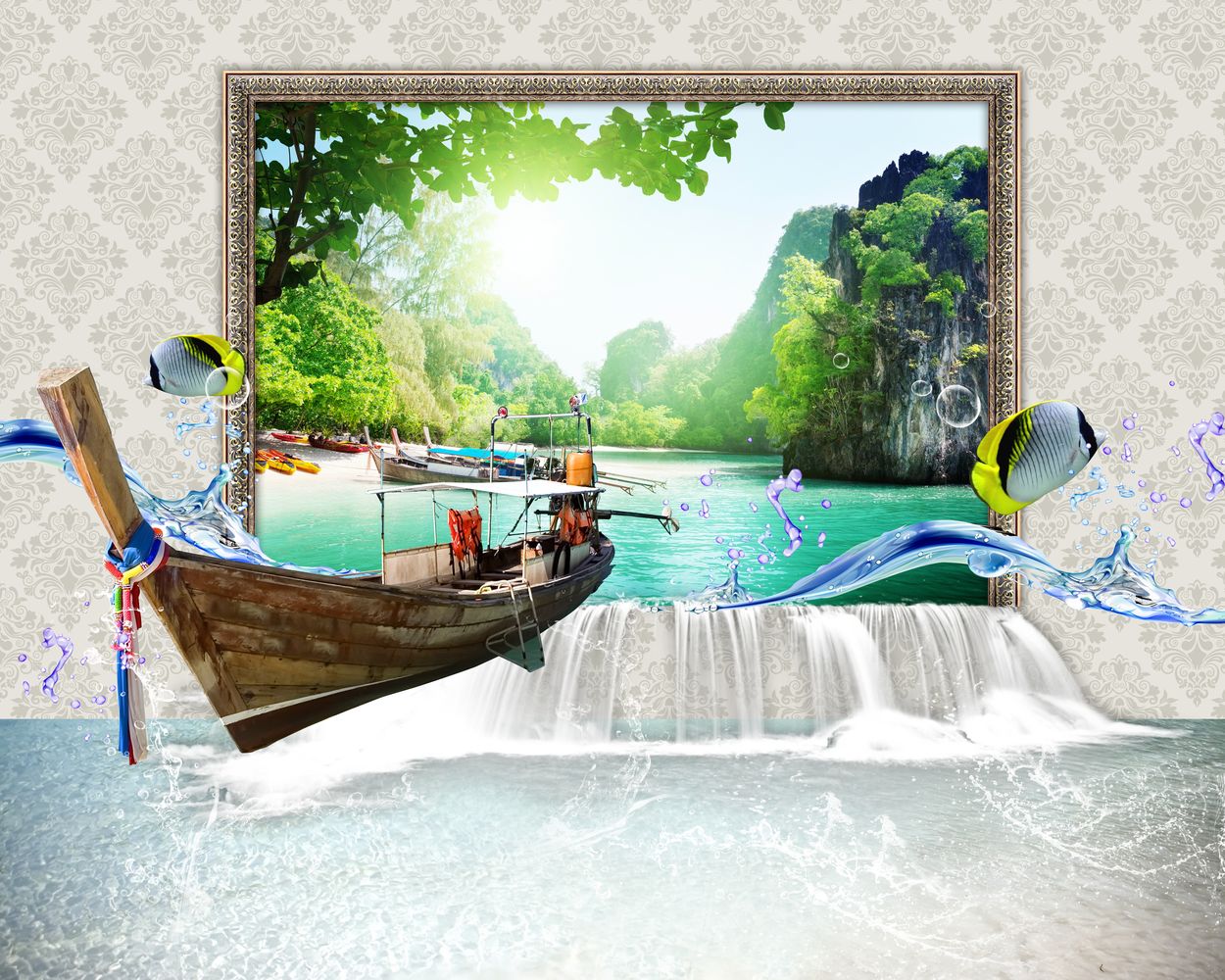 Tranh Dán Tường 3D Khung Cửa Sổ Thiên Nhiên - Mẫu 02TCS