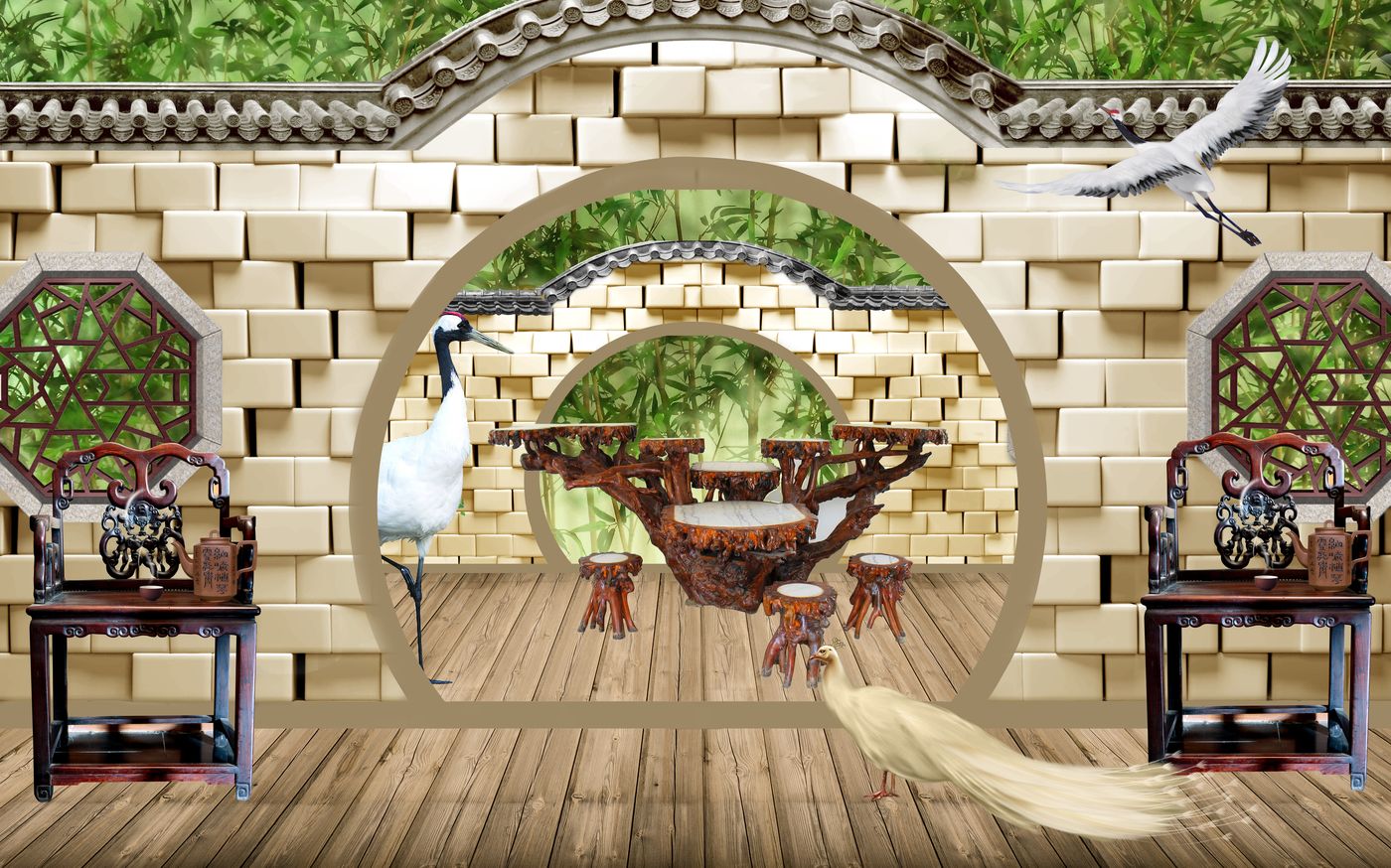 Tranh Dán Tường 3D Khung Cửa Sổ Thiên Nhiên - Mẫu 11TCS
