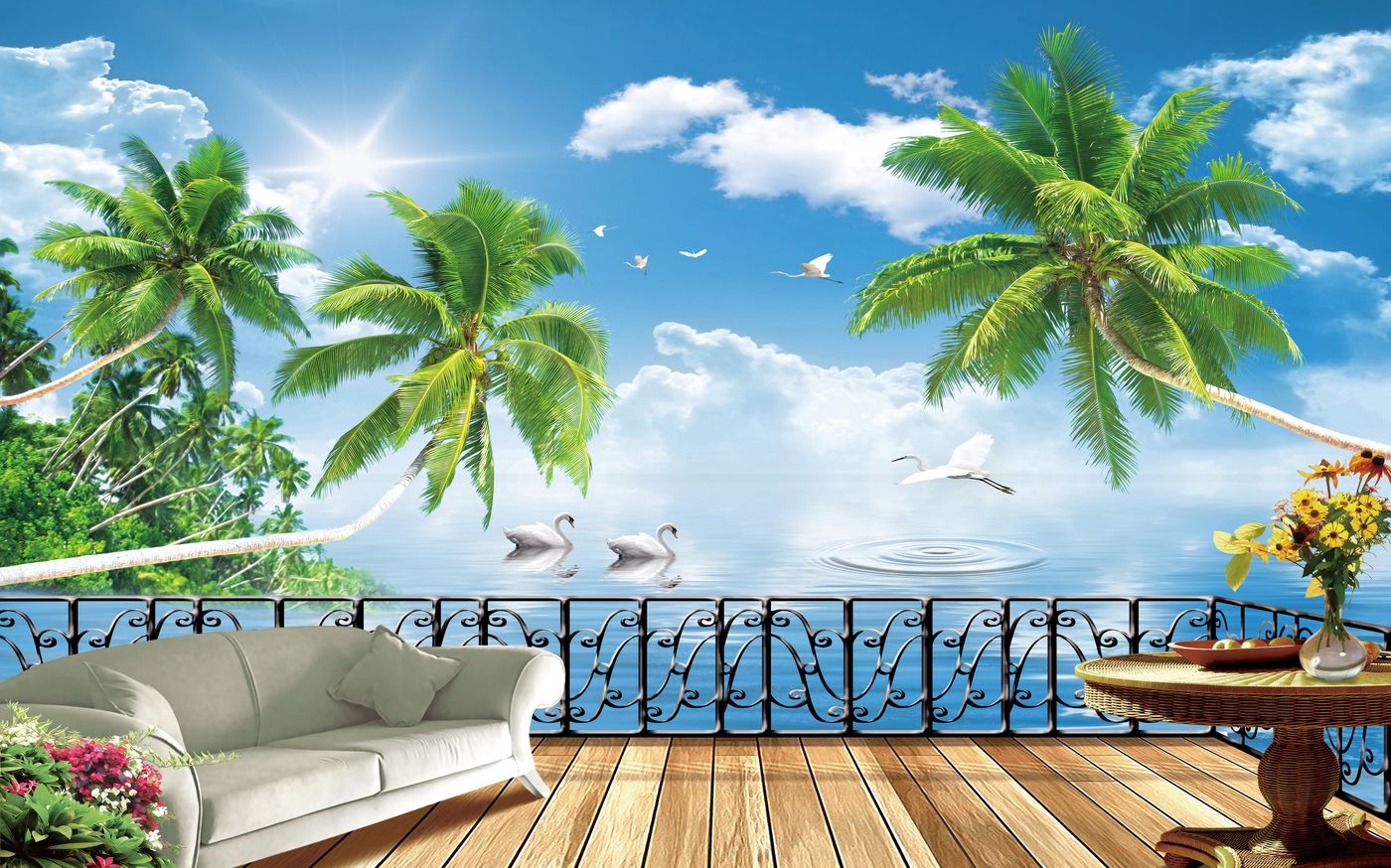 Tranh Dán Tường 3D Phong Cảnh Sơn Thủy - Mẫu 012TPC - Hình thực tế 2